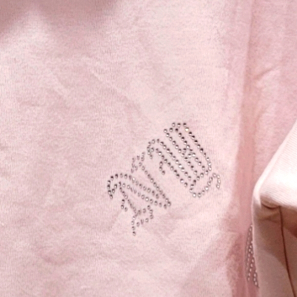 XL Pink Statement "NY" Hooded Zip-Up Fleece Cropped Jacket - Picture 4 of 6